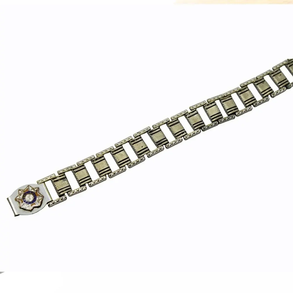 Vintage 40s 50s VFW Auxiliary Bracelet Enamel Emblem Patriotic Jewelry - Hey Viv